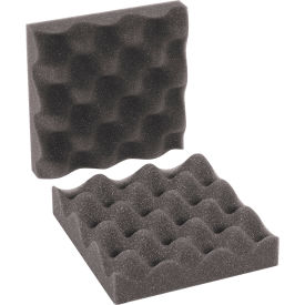 Convoluted Foam Sets, 6"W x 6"L x 2" Thick, Charcoal, 64/Pack