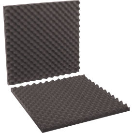 Convoluted Foam Sets, 24"W x 24"L x 2" Thick, Charcoal, 6/Pack