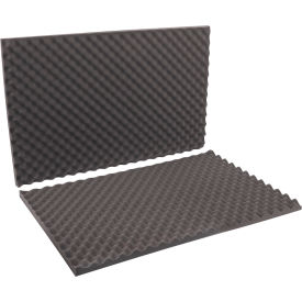 Convoluted Foam Sets, 36"W x 24"L x 2" Thick, Charcoal, 9/Pack