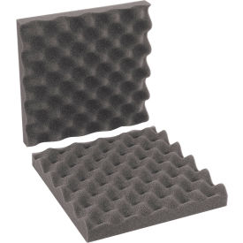 Convoluted Foam Sets, 10"W x 10"L x 2" Thick, Charcoal, 24/Pack