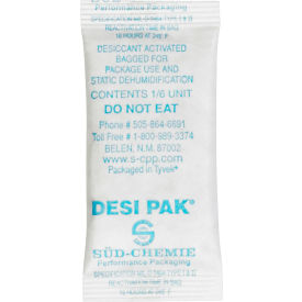 Clay Desiccant Bags, 1"W x 2-1/2"L x 1/4"D, White, 1200 Packs