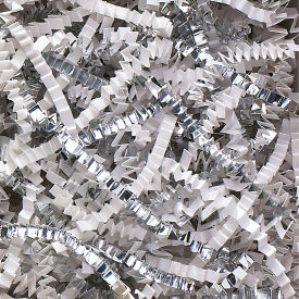 Crinkle Paper Blends, 10 lbs., White/Silver