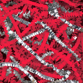 Crinkle Paper Shreds, 10 lbs., Red/Silver