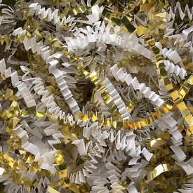 Crinkle Paper Blends, 10 lbs., White/Gold