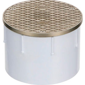 4" Dia. Round Adjustable Floor Cleanout, Nickel Top, PVC