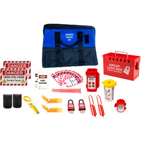 Electric Hybrid Vehicle Lockout Deluxe Tool Box Kit, 29 Components, Blue, 15"W x 12"D x 18"H