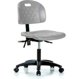 Desk Height Chair, Low Back, Seat Height 17-1/4" to 22-1/2", Gray