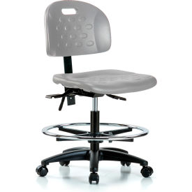 Medium Bench Height Chair with Footring, 19-3/4" - 27-1/2"H Seat, Gray