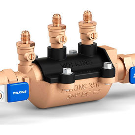 350 3/4" Double Check Backflow Preventer with SAE Flare Test Fitting, 175 PSI