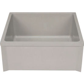 Floor Mount Mop Service Basin with PVC Drain Assembly, 24"L x 24"W x 10"H