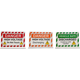 Projecting Sign Set, 11"W x 8"D x 6-1/2"H, Red/Orange/Green/White, Pack of 3