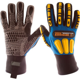 Impacto Full Finger Mechanics Gloves, XXL/11, Yellow/Black/Blue