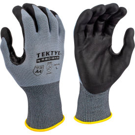 TEKTYE Cut Resistant Work Gloves, Foam Nitrile Coated, ANSI A4, S, Gray