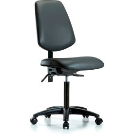 Medium Bench Height Chair, Mid Back, 21" - 28-1/4"H Seat, Black