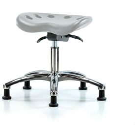 Sit-Stand Desk Height Stool with Glides, Polyurethane Seat, Gray