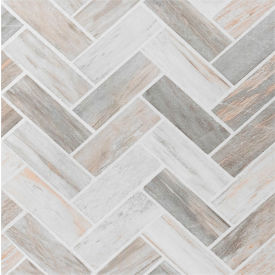 Retro Self Adhesive Vinyl Floor Tile, 12" x 12", Stone Herringbone, 20 Pack