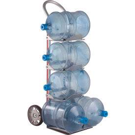 Aluminum Five-Bottle Tray Truck with U-Loop Handle, Mold-On Rubber Wheels, 500 lb. Capacity