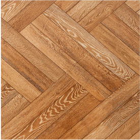 Retro Self Adhesive Vinyl Floor Tile, 12" x 12", Blonde Herringbone, 20 Pack