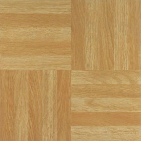 Self Adhesive Vinyl Floor Tile, 12" x 12", Four Finger Square Parquet, 20 Pack