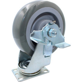 6" Super-Duty Polyurethane Swivel Caster with Brake, 450 lb. Capacity