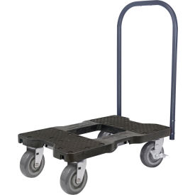 Super-Duty E-Track Push Cart Dolly, 6" Casters, 1800 lb. Capacity, Black