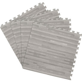 Interlocking Foam Anti Fatigue Floor Tile, 24" x 24", Gray, 4 Pack