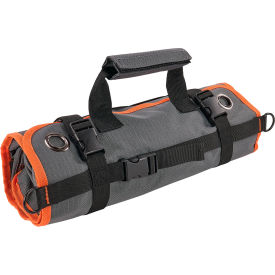 Roll Up Tool Bag with Zipper Pockets, Gray