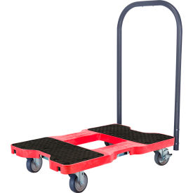 General Purpose E-Track Push Cart Dolly, 4" Casters, 1200 lb. Capacity, Red