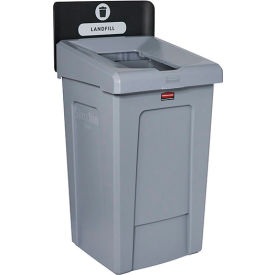 Slim Jim 1-Stream Recycling Station For Landfill, 33 Gallon Capacity, Gray/Black