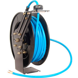 Single Arm Spring Return Air Hose Reel, 300 PSI, 3/8" ID x 50'L