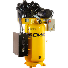 Two-Stage Silent Air Compressor, 80 Gal Cap., Vertical, 10 HP, 38 CFM, 1-Phase, 230V