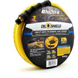 Rubber Air Hose Assembly, 3/8" ID x 15'L
