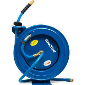 Heavy Duty Single Arm Spring Return Air Hose Reel, 300 PSI, 1/2" ID x 50'L