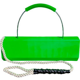 Aviation Wheel Chock with Loop Rope, PU Cable Handle, 19-1/2"L x 7-1/2"W x 5-1/4"H