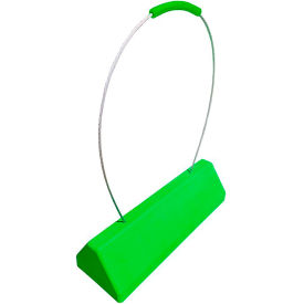 Aviation Wheel Chock, Rubber Pad, Ergo PU Cable Handle, 19-1/2"L x 7-1/2"W x 6"H