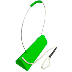Aviation Wheel Chock with Loop Rope, Ergo PU Cable Handle, 19-1/2"L x 7-1/2"W x 6"H
