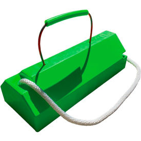 Aviation Chock with Locking Rope, Rubber Pad, PU Cable Handle, 20"L x 8"W x 5-3/4"H