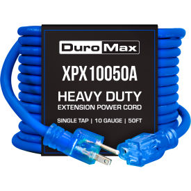 Heavy Duty Single Tap Extension Power Cord, SJEOOW, 10 Gauge, 15A, 120V, 50'L, Blue
