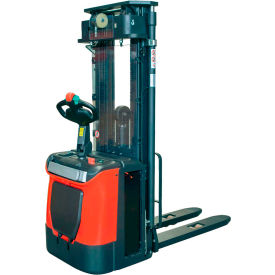 Mobile ECO Ride-On Fork-Over Self-Propelled Stacker, 3-Stage Mast, 4400 lb. Capacity