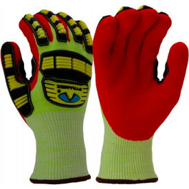 Insulated Cut Resistant Dipped Gloves, Nitrile Coated, ANSI A6, 2XL, Green