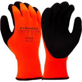 GL504 Insulated Cut Resistant Dipped Gloves, Latex Coated, ANSI A3, XL, Hi-Vis Orange