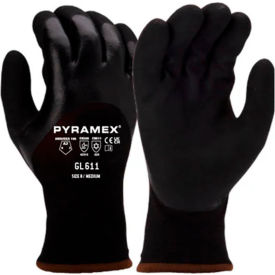 Insulated Cut Resistant Dipped Gloves, Nitrile Coated, ANSI A6, XL, Black