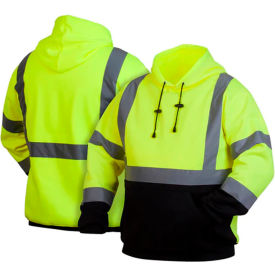 Long Sleeve Pullover Sweatshirt, Class 3, 3XL Tall, Hi-Vis Lime