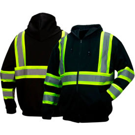 Long Sleeve Zipper Sweatshirt, Class 1, XL, Black