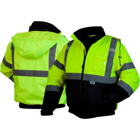 Hi-Vis Waterproof Bomber Jacket, Type R, ANSI Class 3, S Tall, Lime