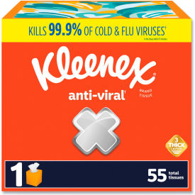 Anti-Viral Facial Tissue, 3-Ply, White, 55 Sheets/Box, 27 Boxes/Case