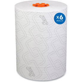 Slimroll Paper Towel, 1-Ply, 8"W x 580'L, Orange Core, White, 696/Roll, 6 Rolls