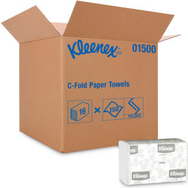 C-Fold Paper Towel, 1-Ply, 10-1/8"W x 13-1/8"L, White, 150/Pack, 16 Packs