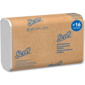 Essential Multi-Fold Recycled Paper Towel, 1-Ply, 9-3/16"W x 9-3/8"L, 250/Pack, 16 Packs
