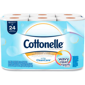 Cottonelle Clean Care Bathroom Tissue, Septic Safe, 1-Ply, White, 170 Sheets/Roll, 48 Rolls/Case